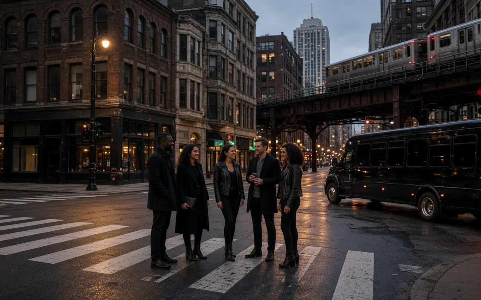 Wicker Park party bus experience in Chicago