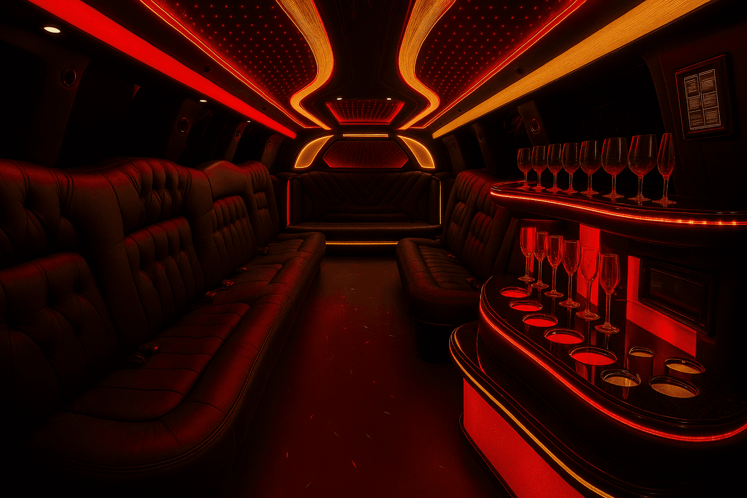12 Passenger Limo - interior view
