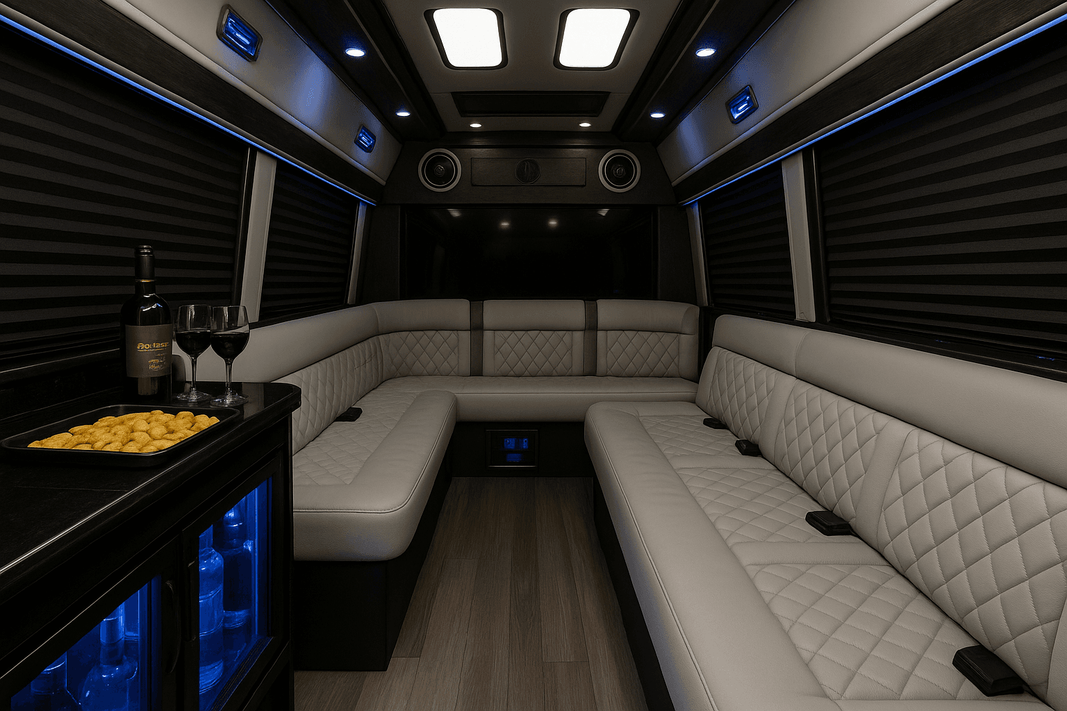 14 Passenger Limo Sprinter - interior view