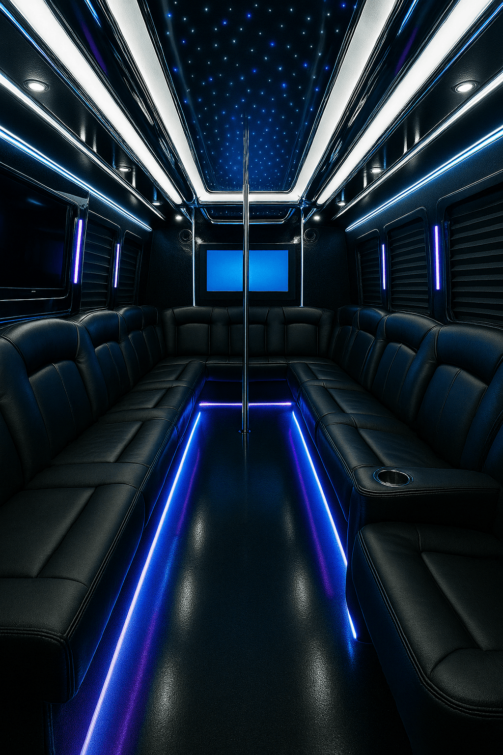 26 Passenger Party Bus - interior view