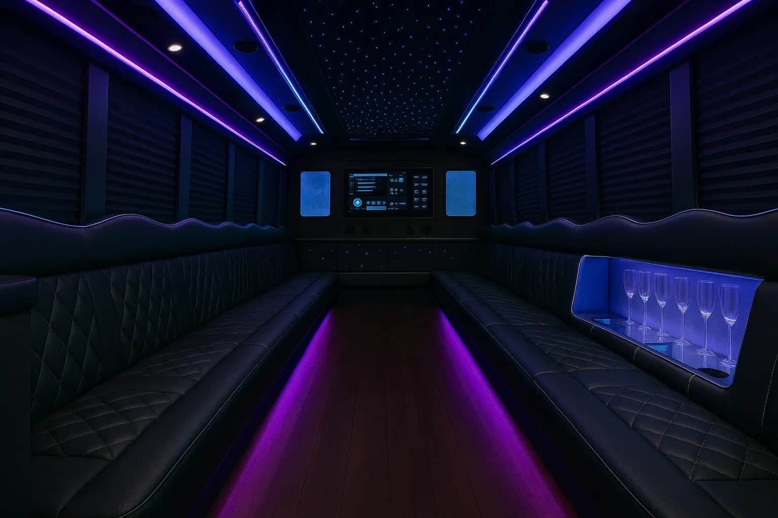 38 Passenger Party Bus - interior view