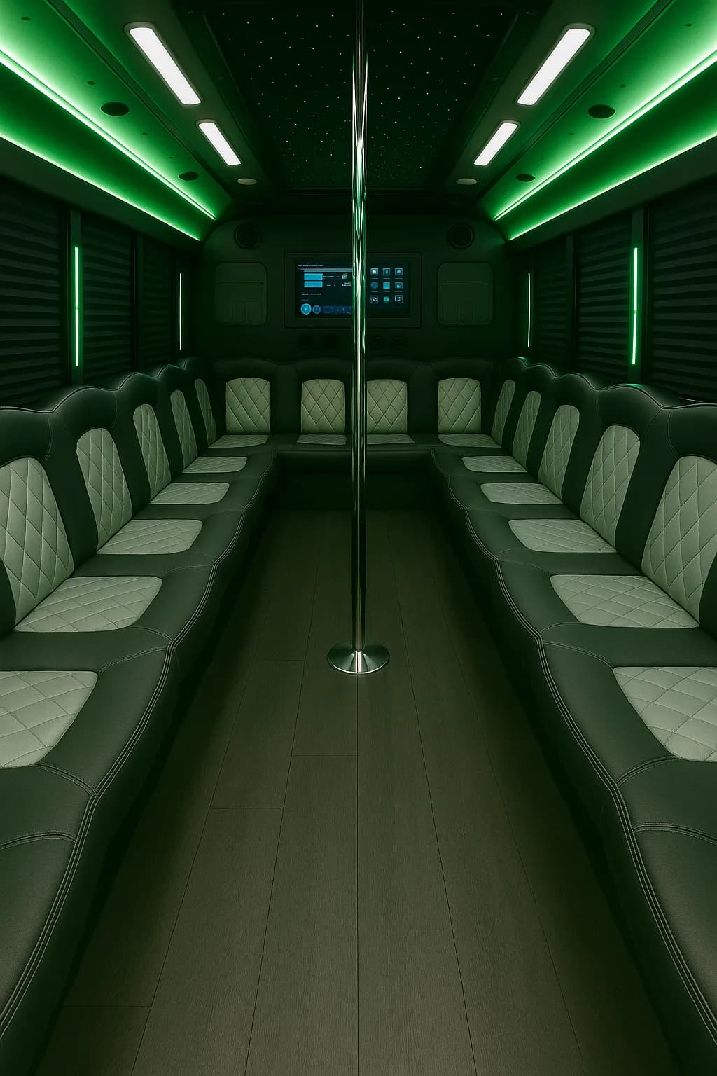 40 Passenger Party Bus - interior view