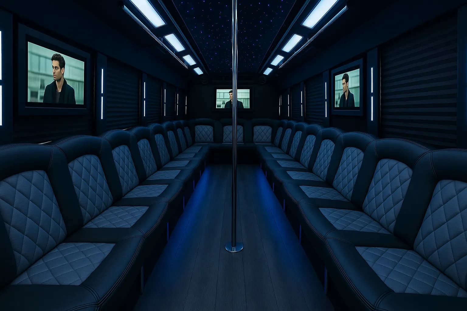 45 Passenger Party Bus - interior view