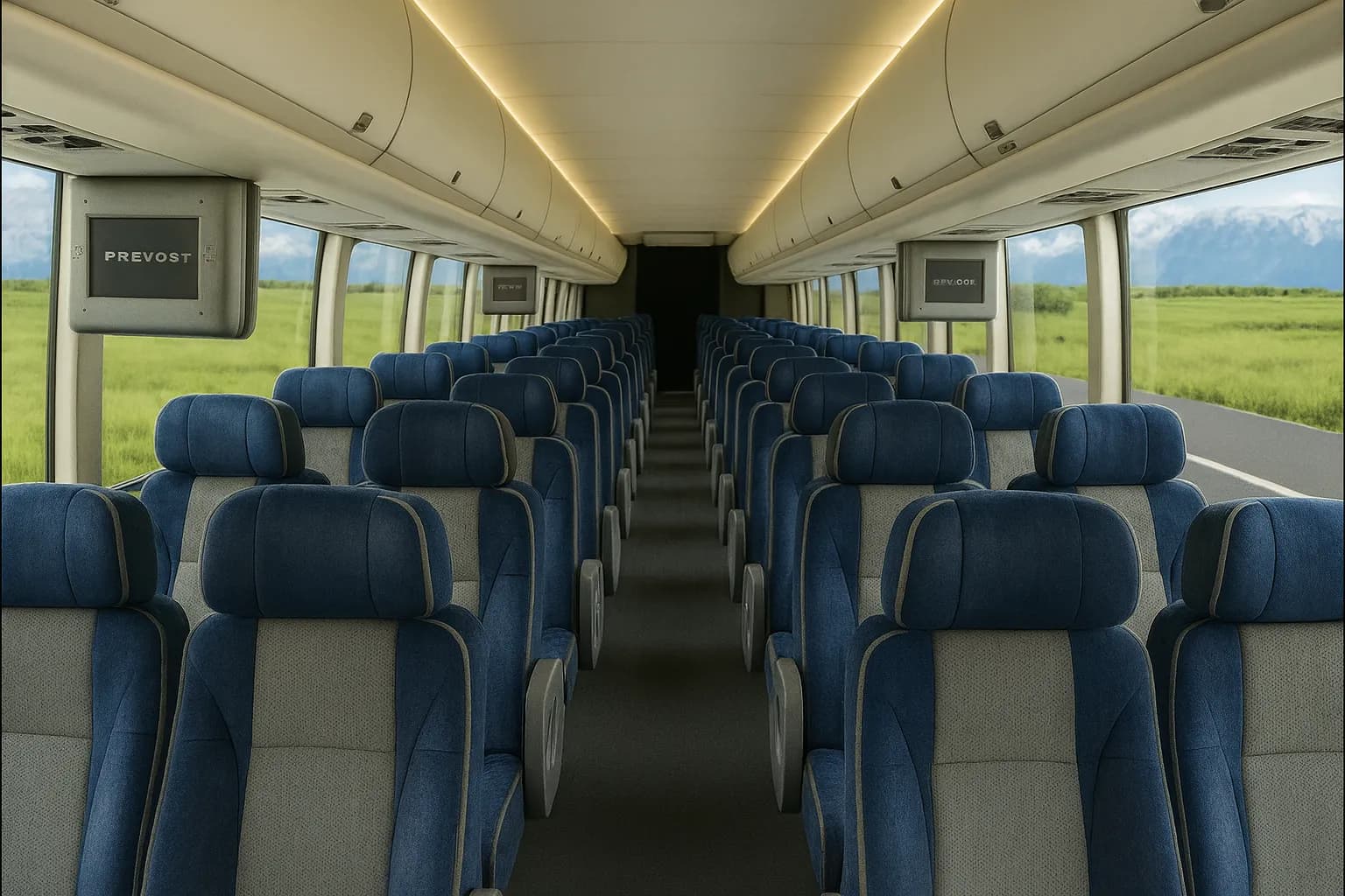 50 Passenger Coach Bus - interior view