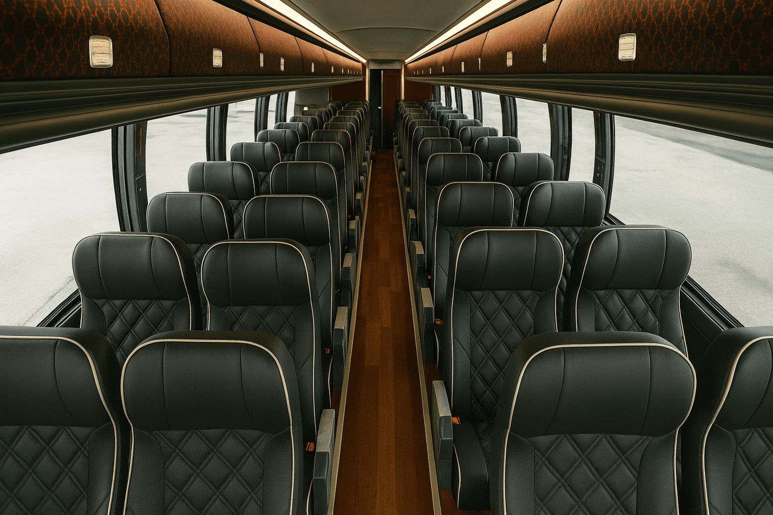 56 Passenger Coach Bus - interior view
