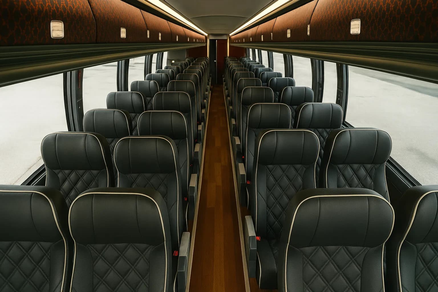 56 Passenger Coach Bus - interior view