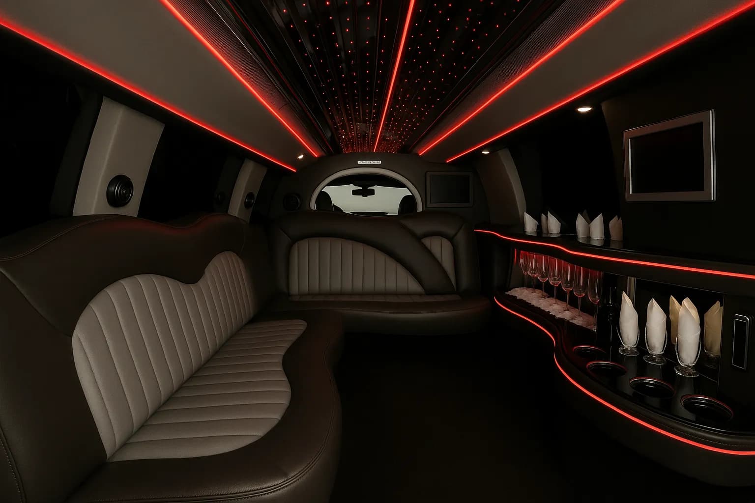 14 Passenger Navigator Limo - interior view